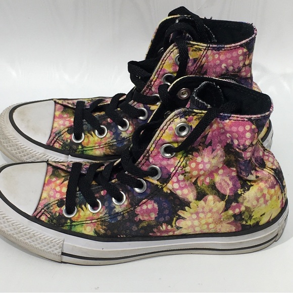 Converse All Star Chucks Floral Sunflower Print  Sz 5 - Picture 2 of 10